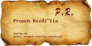 Prosch Rozália névjegykártya